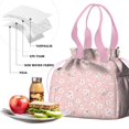 thumbnail image 4 of Pioneer Flower Floral Print Pattern Drawstring Lunch Bag Women - Drawstring Lunch Bag Insulated for Work Office - Stain-Resistant Large Lunchbags for Women with Multi-Pockets, 4 of 6