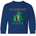 thumbnail image 3 of Inktastic My Auntiesaurus Loves Me Long Sleeve Youth T-Shirt, 3 of 5