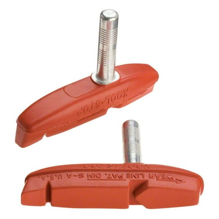 Cantilever Thinline, Cantilever Brake Pads, Non-Threaded Posts, Salmon, Red, Pair, Hardened and plated reinforced steel backbone By Kool
