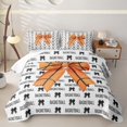 thumbnail image 2 of Manfei Basketball Print Bow Bed Spread Queen For Girls,Sports Theme Queen Coverlet Set For Kids,3-Piece, 2 of 7