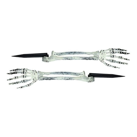 

Huhuzaio Skeleton Hands Halloween Decorations 2 Pcs Lighted Skeleton Arm Stakes 100 Led Lights Scary Realistic Hands Bone Battery Operated Timer for Yard House Party Props Decor(Green)