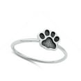 thumbnail image 4 of Oxidized Stamped Paw Print Dog Ring .925 Sterling Silver Band Jewelry Female Male Unisex Size 6, 4 of 4