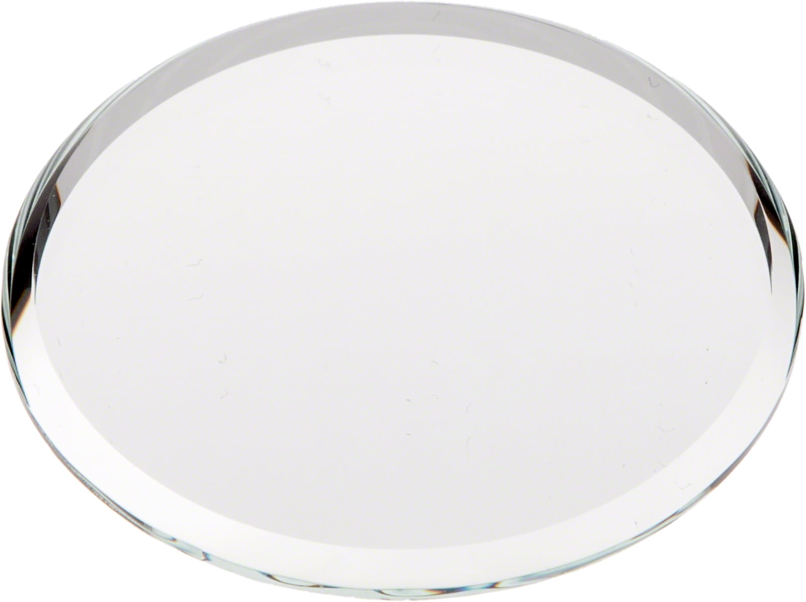 1.5 inch x 1.5 inch Pack of 3 Plymor Round 3mm Beveled Glass Mirror 