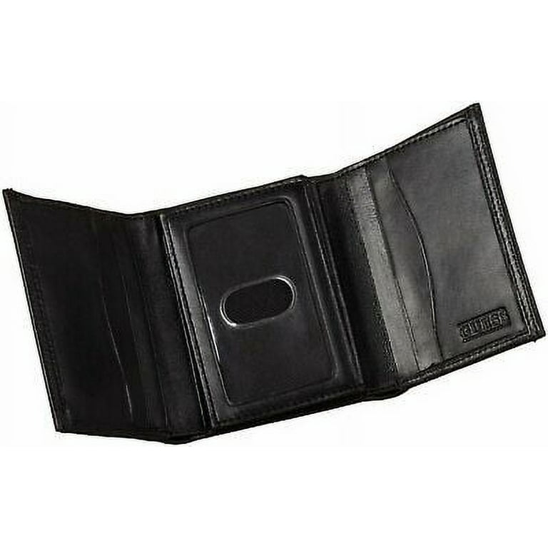 Men's Guess Black Leather Billfold Trifold 6 Card Slot Wallet