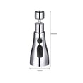 thumbnail image 5 of Aireador de grifo, grifo de cocina con aireador giratorio de 360 ​​°, filtro de ahorro de agua de 3 modos, ahorrador de agua M22 M24 para grifo, plateado, 14,6*5,3 cm TUNC Sencillez, 5 of 5