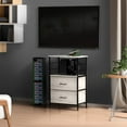 thumbnail image 2 of Sorbus Nightstand with 2 Drawers - Bedside Table with Steel Frame, Wood Top & Faux Wood Fabric - Side Table Stand for Lamp - Great for Bedroom, Dorm Room, Living Room, & Bathroom, 2 of 6