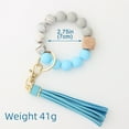 thumbnail image 4 of Sunxin Wrist Keychain Pendant, Anti-Loss Bracelet, Key Ring, Bluesilicone Key Ring Bracelet, Women Beaded Bangle Keychain Wristlet Leather Tassel, 4 of 4