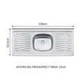 thumbnail image 4 of Cocina Integral Madesa Glamy Con Tarja Con 120 Cm Marron Madesa Glamy, 4 of 11