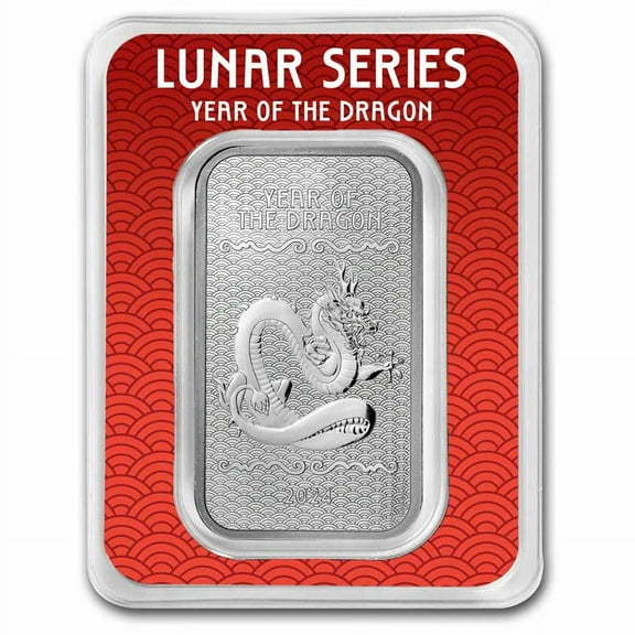 1 oz Silver Bar - 2024 APMEX Year of the Dragon (TEP, Series 2)