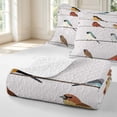 thumbnail image 4 of Erosebridal Coastal Bird Animals Twin Quilt Set,Rustic Branch Twin Coverlet Set,White Gray,2-Piece,1 Bedspread and 1 Pillowcase, 4 of 7