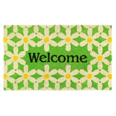 RugSmith Machine Tufted Daisy Indoor and Outdoor Coir Doormat, 18" x 30"