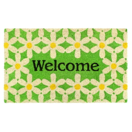 RugSmith Machine Tufted Daisy Indoor and Outdoor Coir Doormat, 18" x 30"