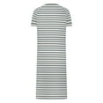 thumbnail image 5 of Dasayo Long Womens Nightgowns Fall Short Sleeve Zip up Gray Sleep Dresses Side Split Striped Sleepwear Womens Pajamas L, 5 of 7