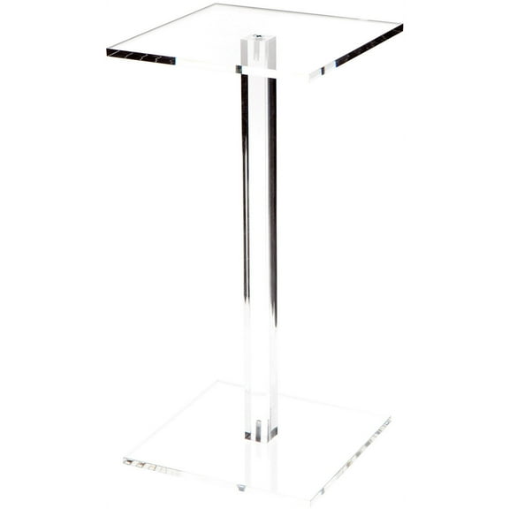 Plymor Clear Acrylic Square Barbell Pedestal Display Riser, 12.5" H x 6" W x 6" D (1/4" thick)