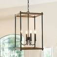 thumbnail image 1 of LNC 4-Light Rectangular Farmhouse Wood Chandelier for Dining Room,Matte Black, 1 of 8