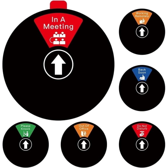 Triani 1Pcs Office Door Signs Essentials 5.9" Office Privacy Door Sign 6 Options Do Not Disturb/Come on in/Out of Office/in a Meeting/Back Soon/Working Remotely Sign