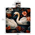 thumbnail image 2 of Swan Canvas Beach Blanket Picnic Mat - Waterproof Outdoor Portable Large Sand Proof Mat for Beach Camping Hiking Travel - 200x200cm Surf Tarp with 4 Stakes and Carrying Bag, 2 of 6