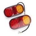 thumbnail image 3 of Dual Color Taillight Truck Rear Lamp 2pcs 24V Trailer Taillight 14LED Dual Color Oval Styling Rear Light Lamp High Brightness, 3 of 8