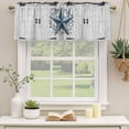thumbnail image 2 of Texas Star Vintage Curtain Valances for Windows, Kitchen Valance Window Treatments Panel 2 Pack, Navy Blue Retro Wooden Berry Rod Pocket Short Curtains for Bathroom Bedroom 42 x 12 Inch, 2 of 8