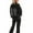 Black, variant on Women Sequin 2 Piece Tracksuit Set Long Sleeve Hooded Fleece Lined Sweatshirt Elastic Waist Thin Flare Pants Casual Lounge Outfit Navy S
