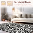 thumbnail image 2 of ODIKA 6'x9' Machine Washable Non-Slip Area Rug, Midnight Bloom Floral & Ornamental High Traffic Rug, Black, 386677, 2 of 7