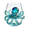 thumbnail image 2 of Artisanal Blue Ringed Octopus Glassware, 3D Octopuses Stemless Glasses, Handcrafted Marine Animal Bar Glass, Coastal Home Decor Gift for Ocean Lovers, 2 of 4