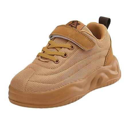 Futezty Toddler Shoes Boys Girls Sneakers Little Kids Sneaker Shoes for Running Walking(Brown 5.5 Big Kids)