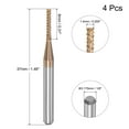 thumbnail image 2 of Uxcell 1/8" Shank 1.4mm x 8mm Titanium Coated Carbide End Mill CNC Router Bits 4 Pack, 2 of 6