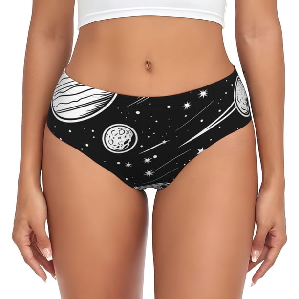 Balery Cosmic Landscape Celestial Art Ropa Interior de Algodón para Mujer con Dibujo – Braguitas Cómodas y Elásticas, Estilo Clásico-X-Large