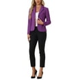 thumbnail image 3 of INSPIRE CHIC Women's Work Blazer Lapel Collar Long Sleeve Jacket Suit Blazer XS Purple, 3 of 7