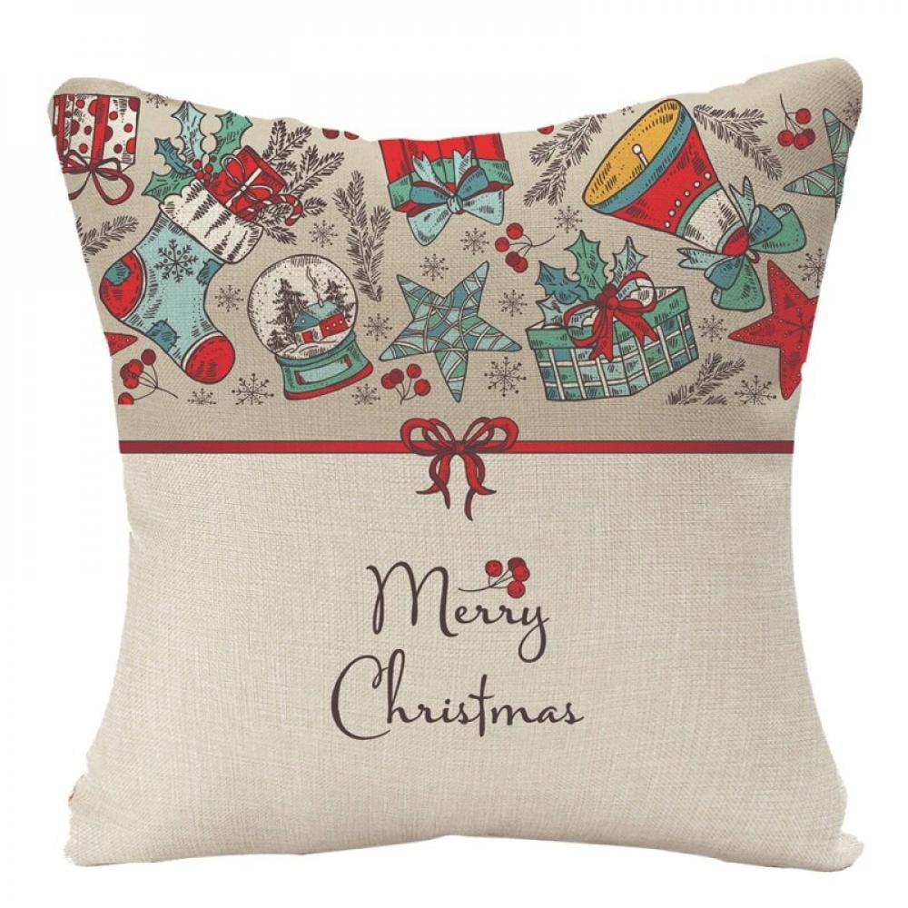 Christmas Decorations Pillow Covers Christmas Throw Pillow Cases Merry