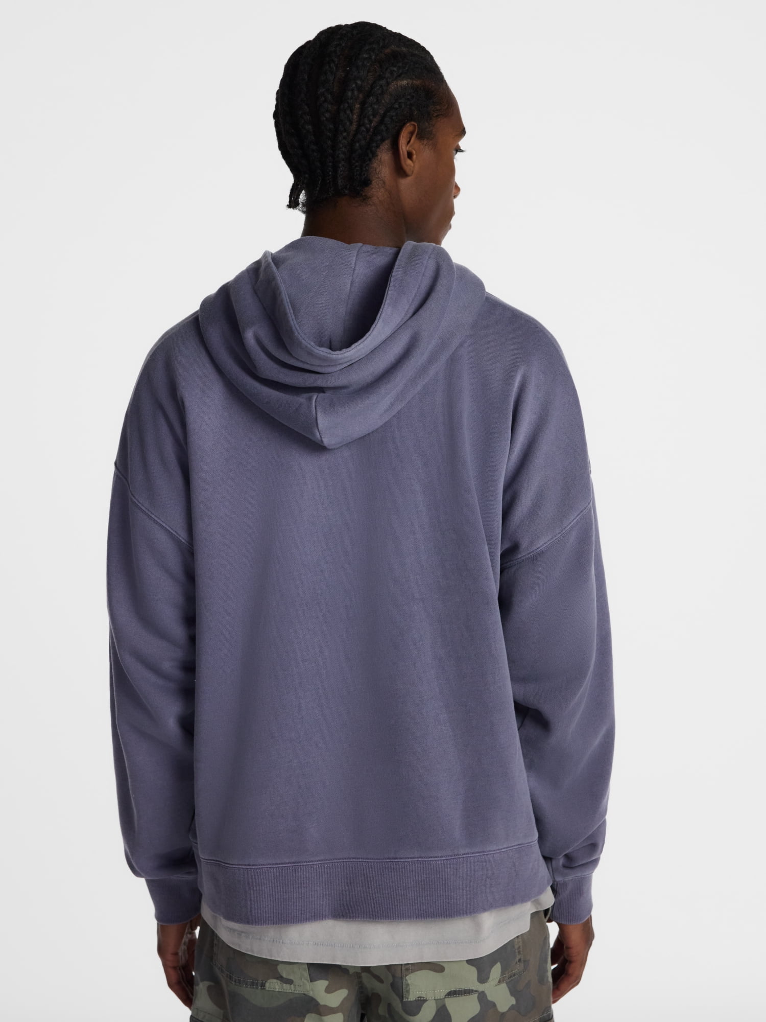 No Boundaries Boxy Fit Oversized Fleece Hoodie with Long Sleeves, Men's XS-4XLT