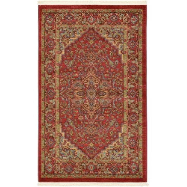 Unique Loom 3121626 3 Pi 3 Po x 5 Pi 3 Po Ardashir Sahand Rectangle Zone Tapis&44; Rouge