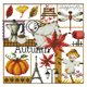 thumbnail image 1 of (3) Hilo Algodón Ecológico 14CT Impresión 2 Hebras 27*26CM Four Seasons Autumn (impresión) Kit Serie Dibujos Animados en Punto Cruz (manual en Inglés) K942, 1 of 10
