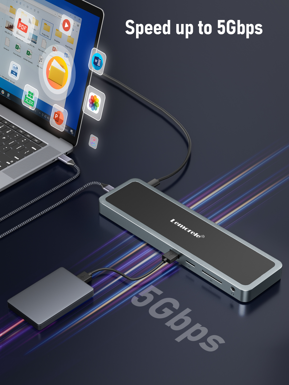 Lemorele USB C Docking Station Clearance, 12 in 1 Triple Display Splitter with 2x 4k HDMI, 4K DP, 4x USB A 3.0/ USB 2.0, Gigabit Ethernet, 100W PD, SD/TF, 3.5mm Audio/Micro Port