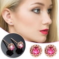 thumbnail image 3 of SUSHANG Gemstone Copper Silver Plated Earrings Fancy Rubys Copper Silver Plated Stud Earrings Women'S Earrings Set with Zircon Gold Plated Earrings, 3 of 7