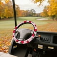 thumbnail image 3 of HUIACONG Cute Strawberry Golf Cart Steering Wheel Covers 13-14 Inches Easy to Install Unversial Golf Steering Wheel Cover Flannel Warm Fashion Interior Covers for EZGO Club Cars, 3 of 7