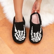 BERANMEY Halloween Slippers for Women Perfect Soft Plush Comfy Warm Slip-On Cute Womens Slippers Indoor Fluffy House Slippers for Women and Men Non-slip Fuzzy Flat Slides