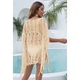 thumbnail image 7 of Seaside Beach Cover-up Women's Boat Collar Irregular Hollow Woven Dress, 7 of 7