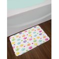 thumbnail image 2 of Groovy Bath Mat, Peace Symbol Lifestyle Sign Slogan Celebration Merry Jolly Happy Theme Artful Design, Non-Slip Plush Mat Bathroom Kitchen Laundry Room Decor, 29.5 X 17.5 Inches, Multicolor, Ambesonne, 2 of 2