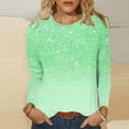 thumbnail image 2 of cfhntfmh Lounge Tops for Women Trendy Sparkly Sequins Crewneck Dressy Blouses Long Sleeve Tunic Fall Party Pullover Shirts, 2 of 4