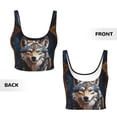 thumbnail image 6 of Sports Bra For Women, Oil Painting Tribal Wolf Sports Bras For Women High Support, Workout Tank Tops Woman With Removable Cups, 6 of 8
