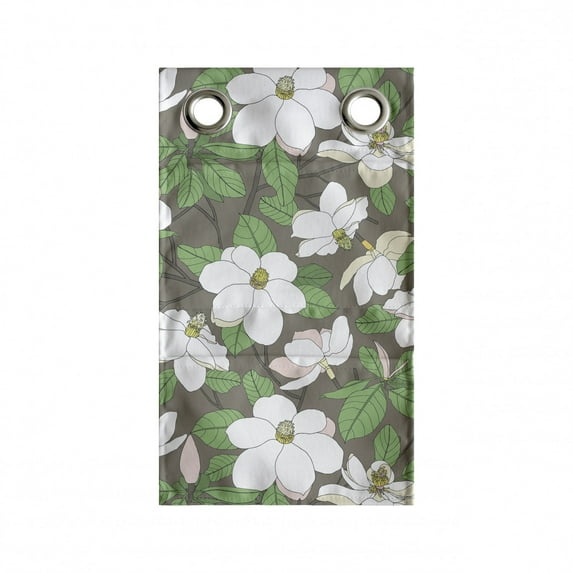 Floral Hanging Pocket Organizer, Magnolia Flower Bouquets Blooming Petals Gardening Field Pattern, Printed Polyester Storage Bag with Pockets, 9" x 16", Green Brown and Multicolor