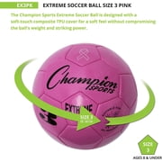 Champion Sports Extreme Series Soccer Ball, Size 3 - Youth League, All Weather, Soft Touch, Maximum Air Retention - Competitive and Recreational Futbol Games, Pink