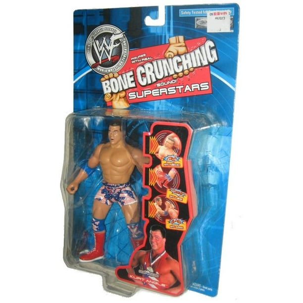 WWF Wrestlemania Bone Crushing Kurt Angle WWE Figure - Jakks Pacific