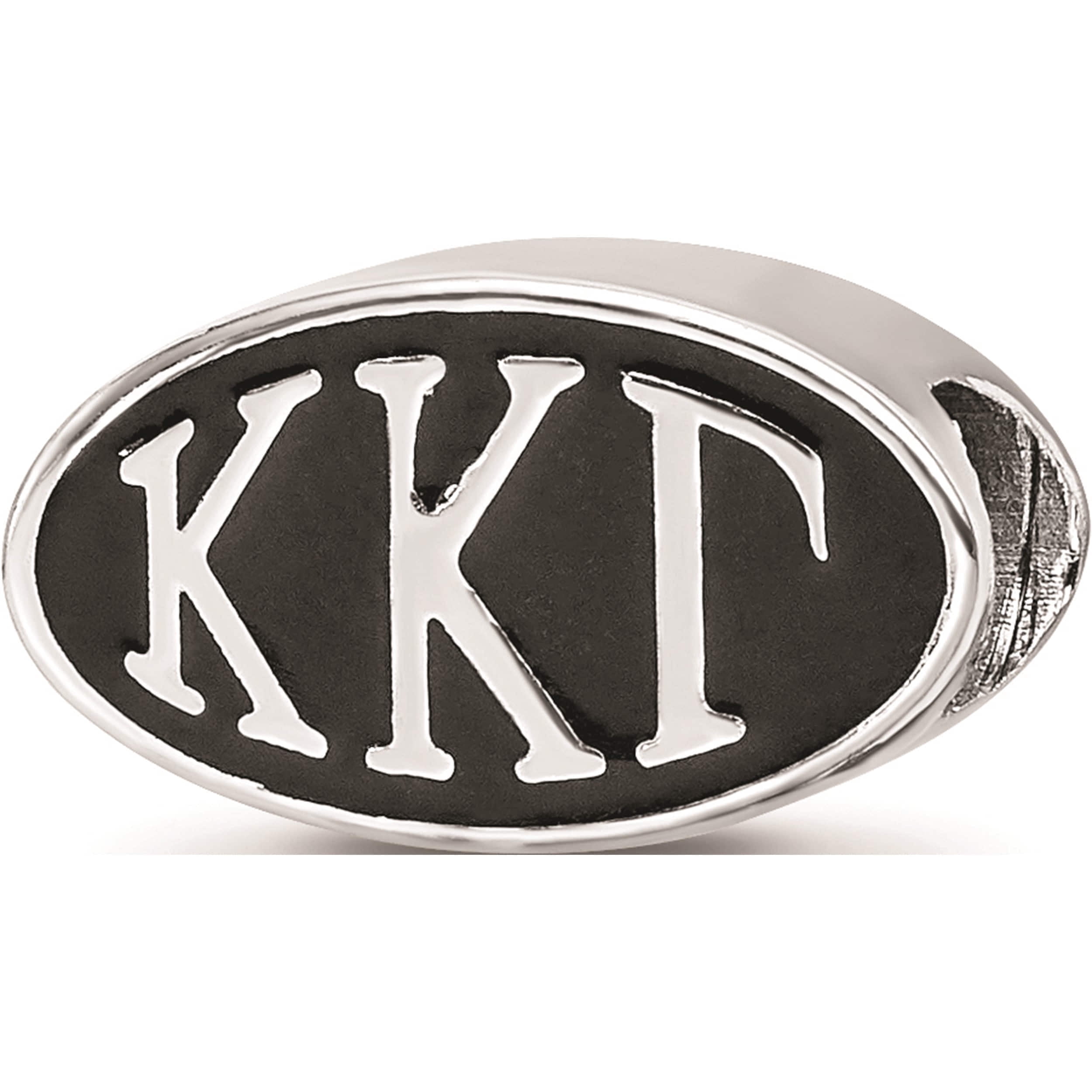 Sterling Silver Logoart Kappa Gamma Oval Letters Bead (0.35 X 0.6) Made In United States kkg002bd-ss