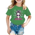thumbnail image 1 of Hauts d'Été pour Filles en Bas Âge T-Shirts Mode Décontractée Graphique Col Rond Manches Courtes Chandail T-Shirt Quotidien Printemps pour Enfant 3-4 Ans, 1 of 5