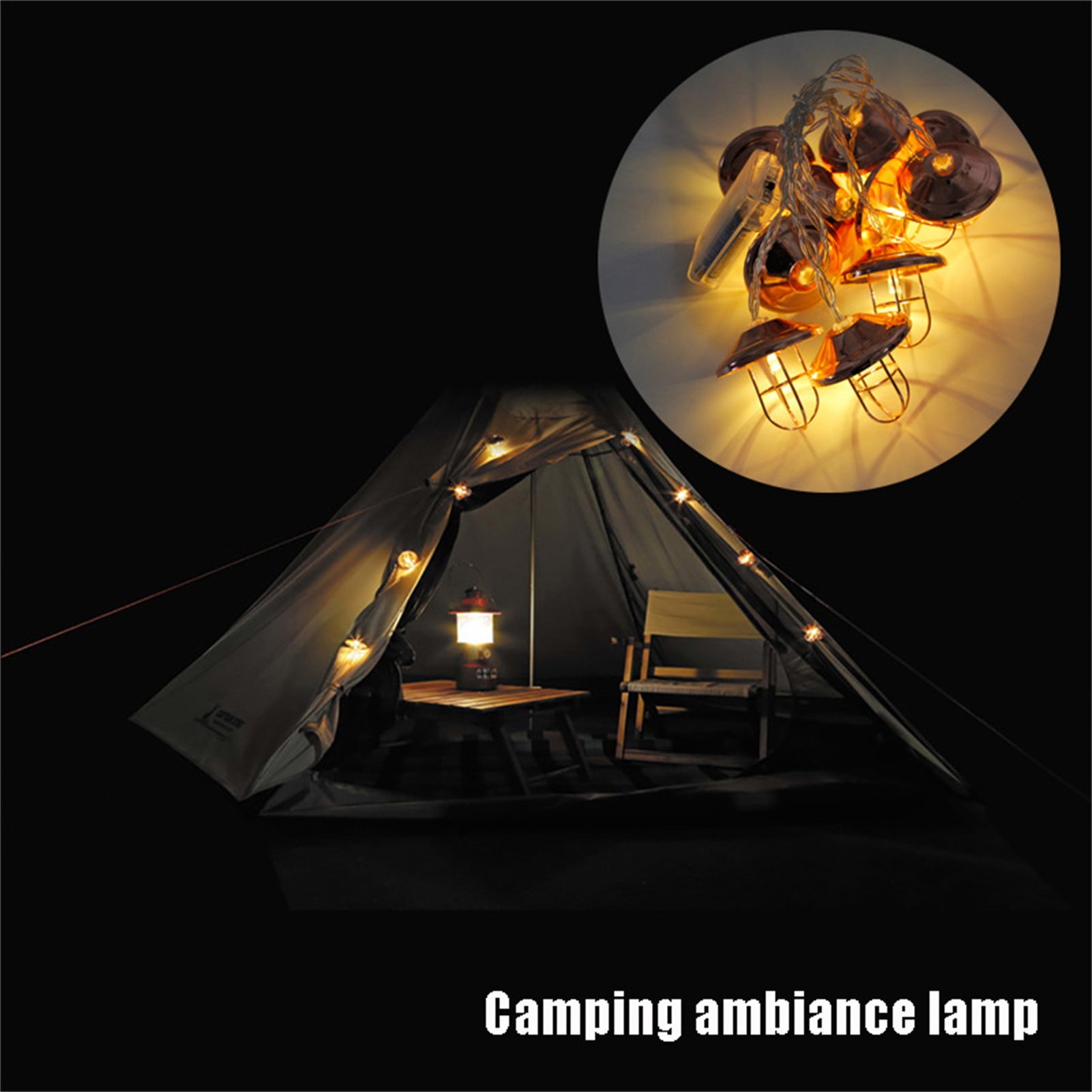 battery string lights camping