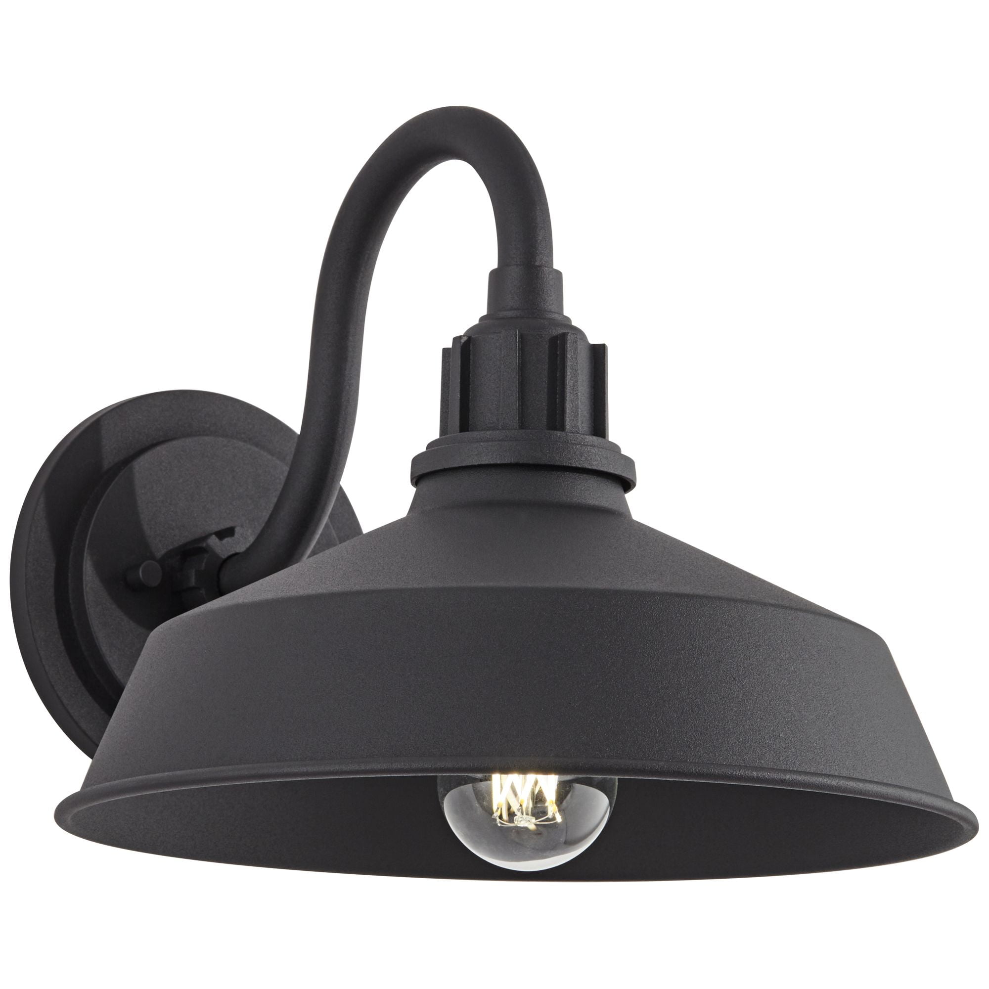 Franklin Iron Works Arnett Rustic Outdoor Wall Light Fixture Black Gooseneck Arm 10 1/2" for Post Exterior Barn Deck House Porch Yard Posts Patio Home