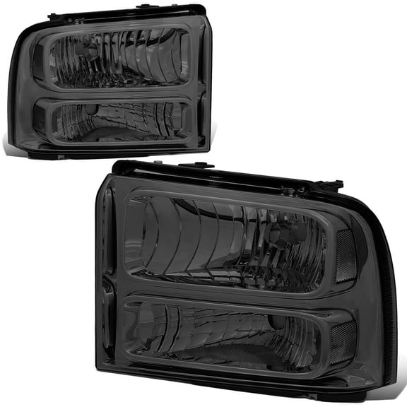 DNA Motoring For 05-07 Ford F250 F350 Super Duty Smoked Clear Corner Headlight Lamps Pair